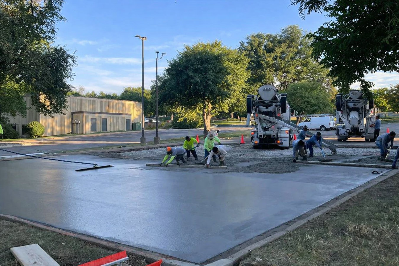 Concrete parking lot building in El Monte, CA
